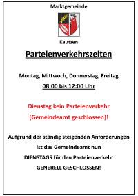 Parteiverkehrszeiten